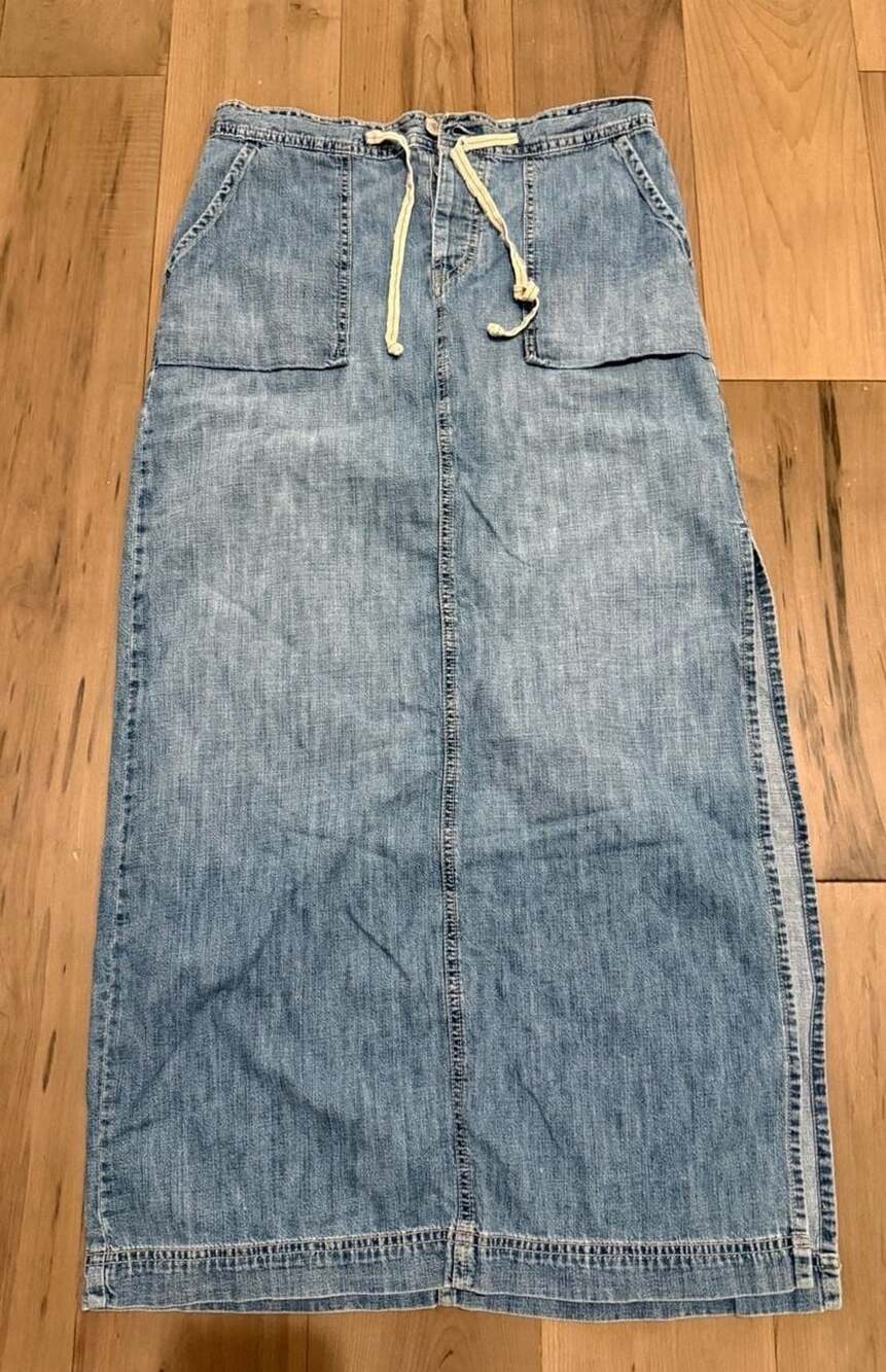 Lucky Brand Denim Skirt Size 8 29 Blue Cotton Long Maxi